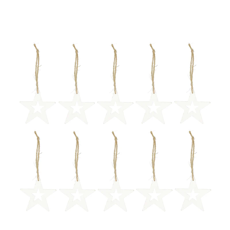 Bundle star poplar wood 10x0.8x10cm 10pc FSC 100% White