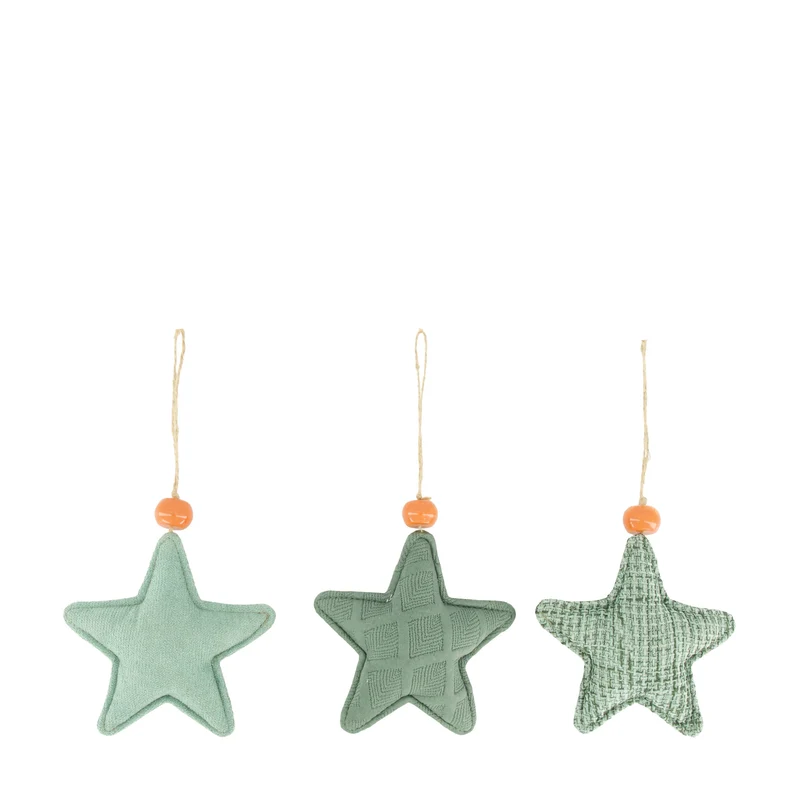 Hanger star cotton 15x4x15cm Mixed Green