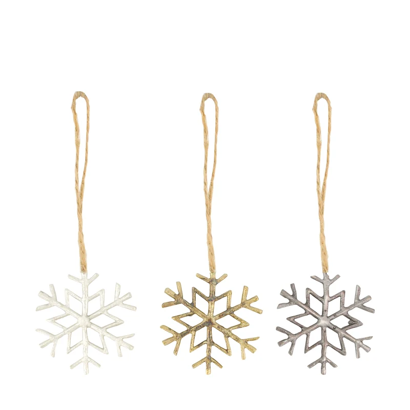 Hanger snowflake aluminium 12x0.5x12cm Mixed Multi