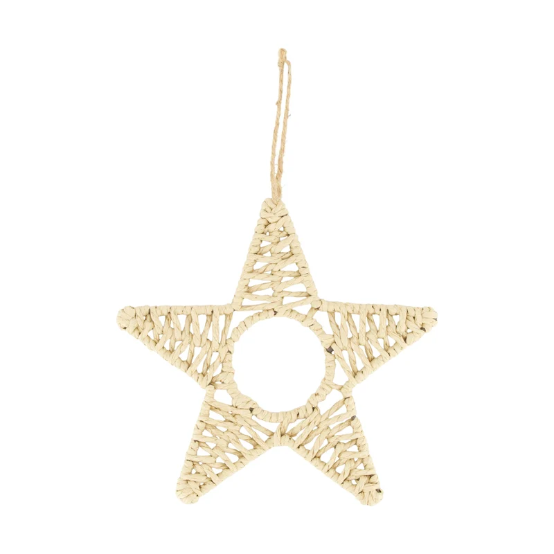 Hanger star paper rope 24x1x24cm Natural