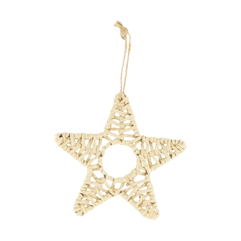 Hanger star paper rope 18x1x18cm Natural