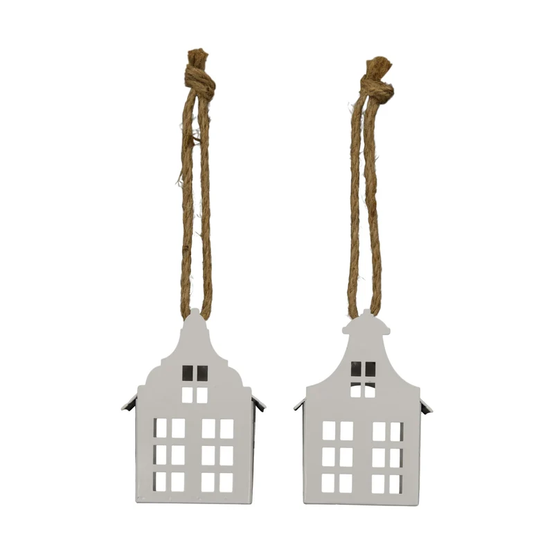 Hanger house metal 8.5x5x12cm Mixed White