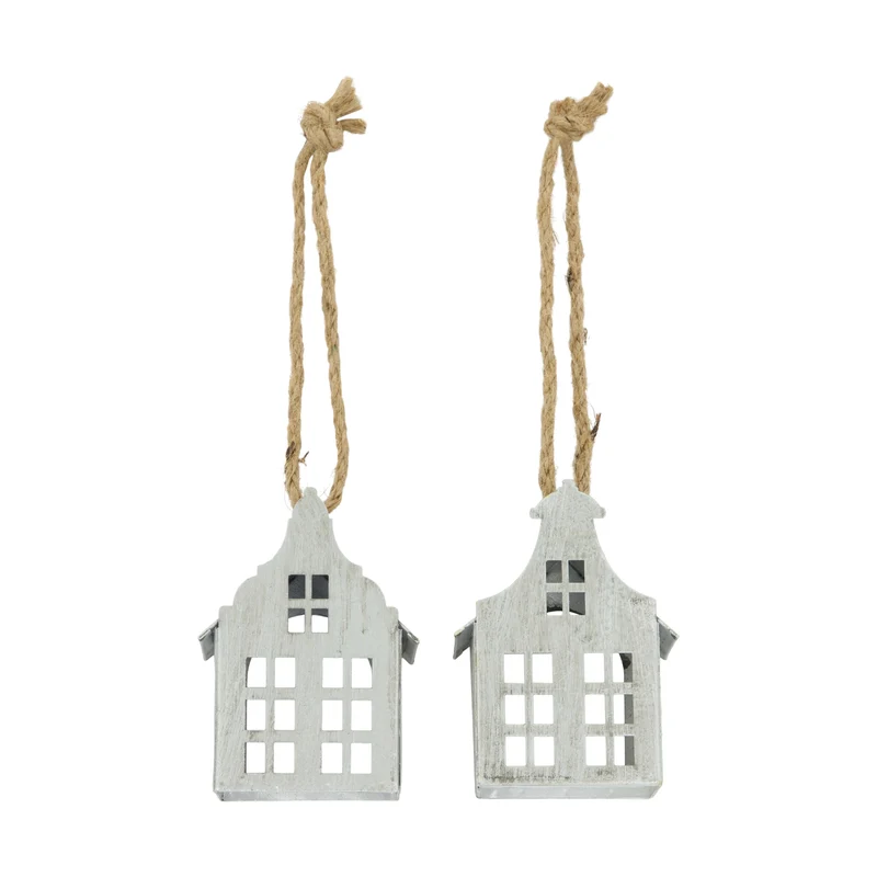 Hanger house metal 8.5x5x12cm Mixed Silver