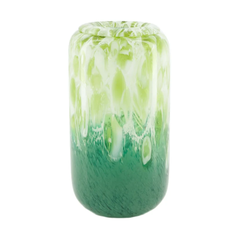 Vase glass 12x12x22cm Green