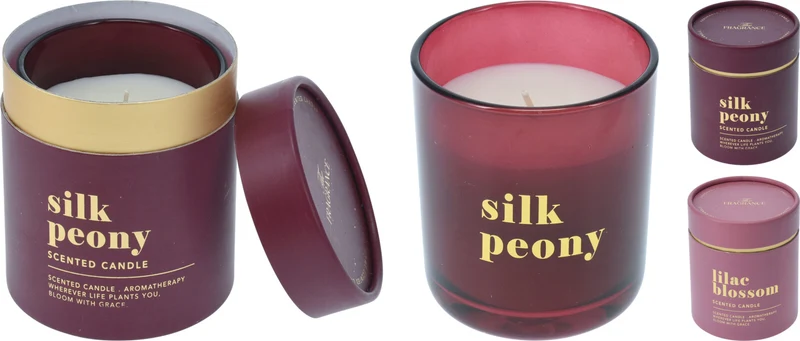 GEURKAARS IN GLAS BORDO D10 H12,5CM 2 ASSORTIE