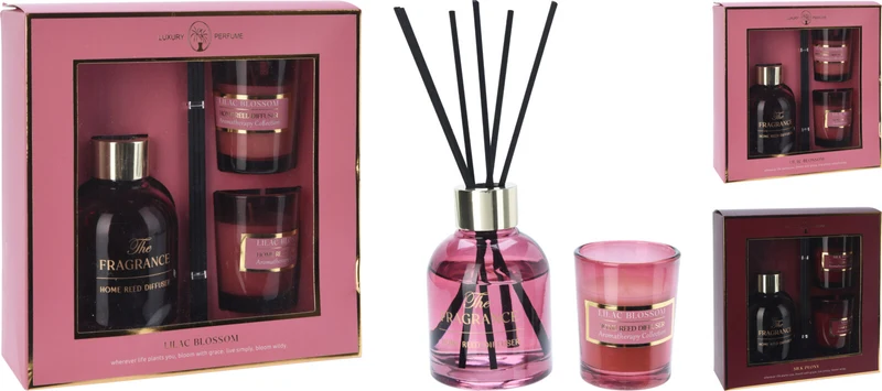 DIFFUSER SET 4PCS 80ML BORDO 22X5,6X29CM 2 ASSORTIE