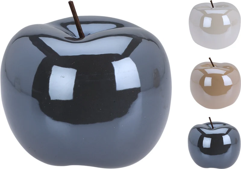 APPEL DECO KERAMIEK MEDIUM D7,5 H7CM 3 ASSORTIE KLEUREN