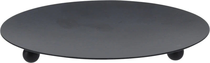 KAARSENPLATEAU D12 H1CM STAAL ZWART