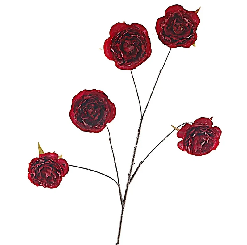 Cabbage Rosa Spray 112cm Burgundy