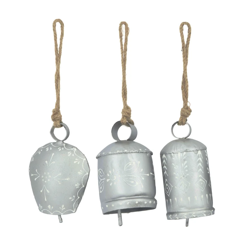 Bell metal with hanger 7x7x13cm Mixed Silver