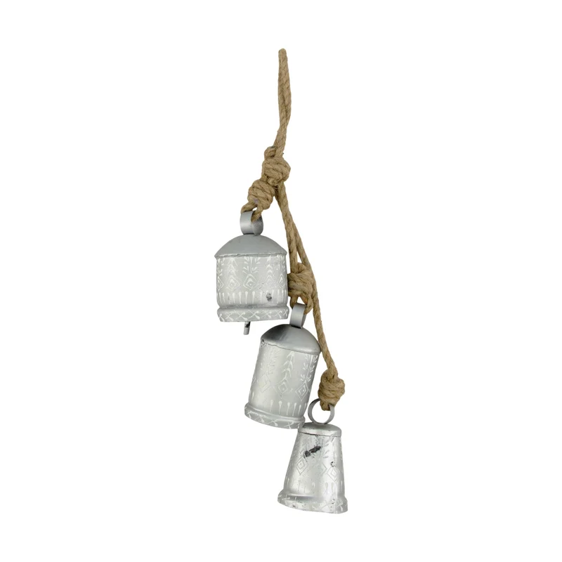 Bell metal with hanger 6x6x52cm Silver