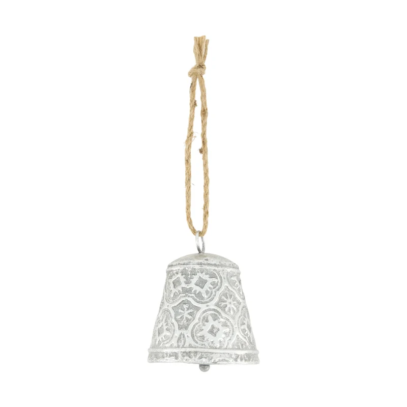 Bell metal with hanger 12x12x15cm Silver