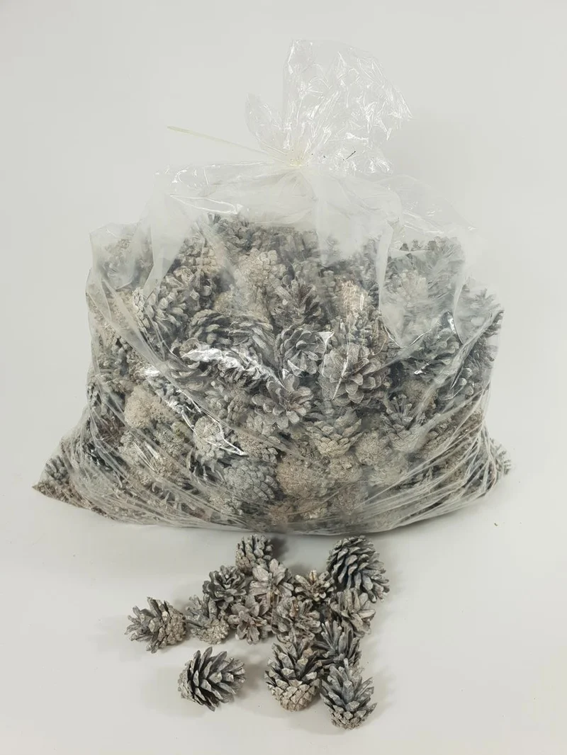PINUS SILVESTERS 3-5 CM WHITE WASHED POLY/5 KG