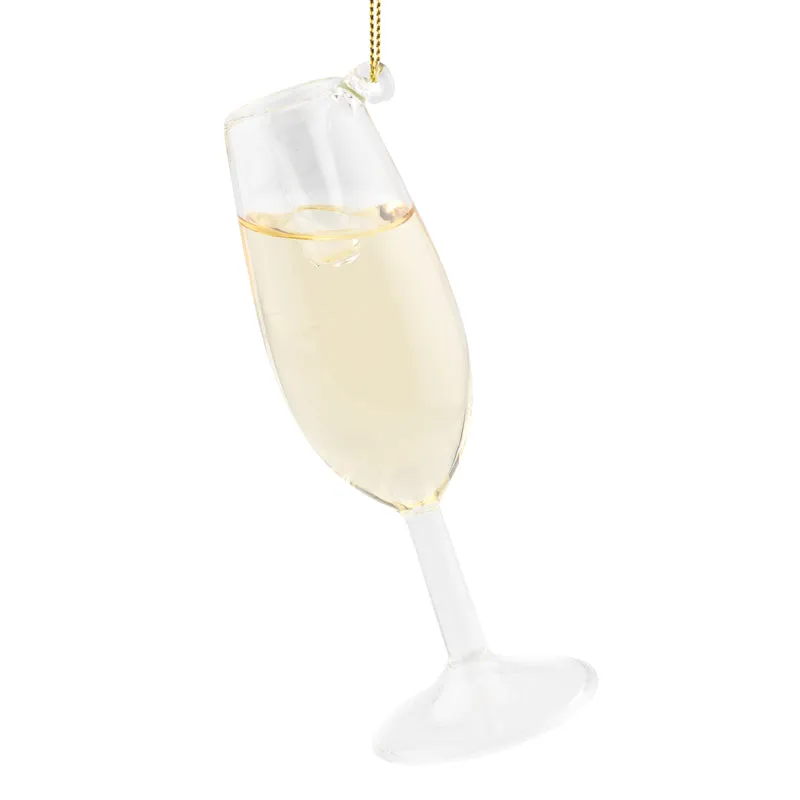 Kerstbal champagne 4,4x4,4x12cm