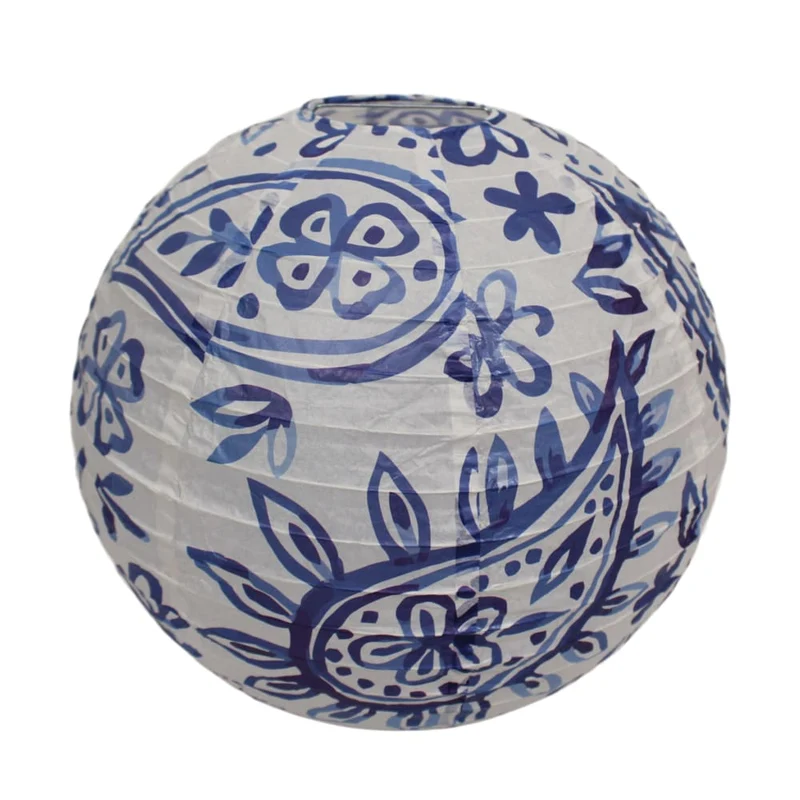 Lampion printing paper 30x30x30cm Blue/White