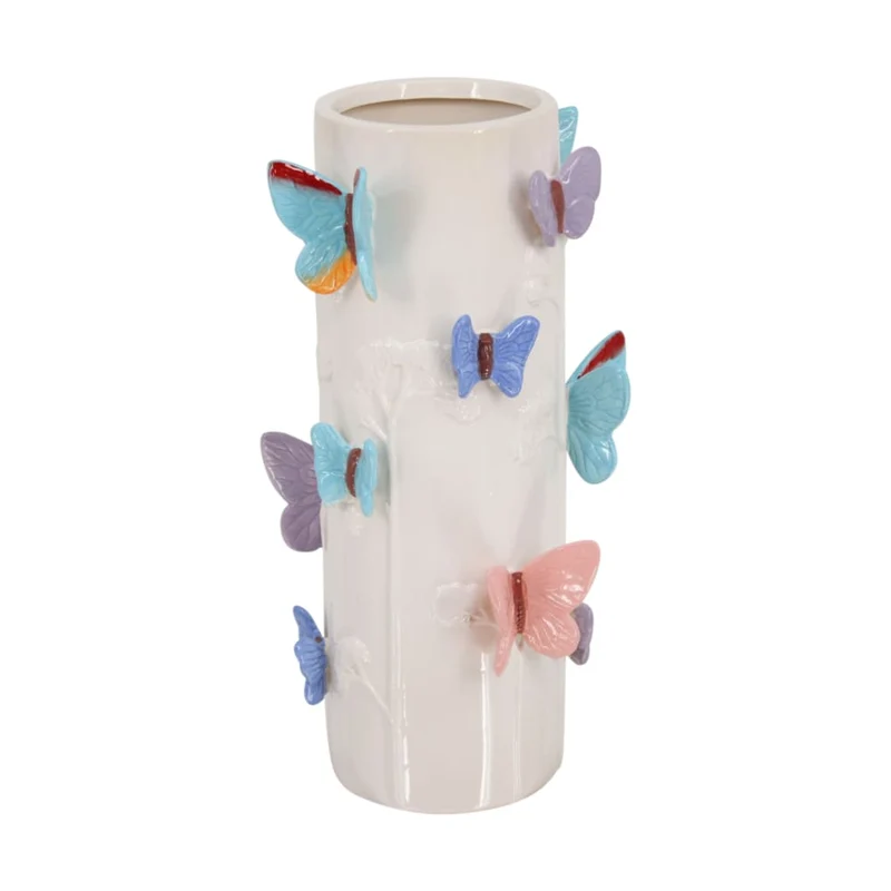 Vase ceramic 16.2x16.2x31.5cm Mixed colors