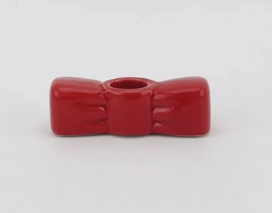 Kaarsenstandaard bow rood 10x3,5x3cm