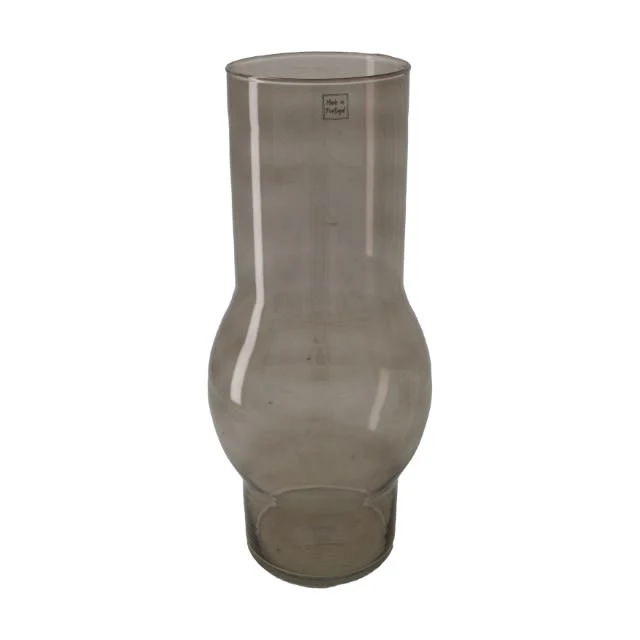 Vase glass Ø19x43cm Taupe