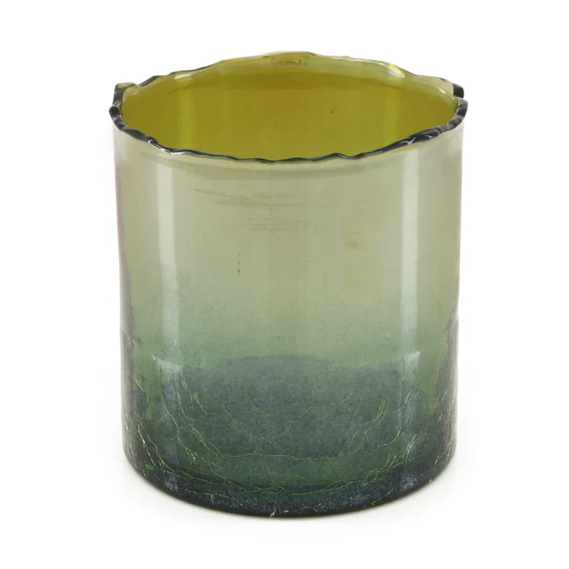Candle holder glass Ø10x10cm Green