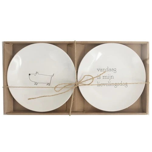 Gusta Bordje ø20cm set 2 Lievelingsdag/Hond
