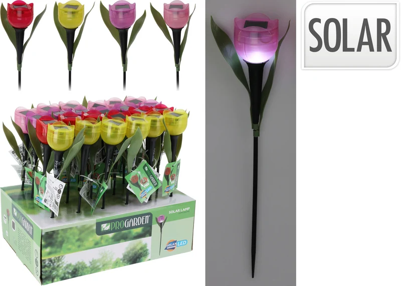 TUINSTEKER TULP SOLAR 4 KLEUREN ASSORTIE D5 H30CM IN DISPLAY