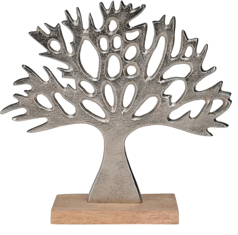 LEVENSBOOM NIKKEL 27x25x6CM ALUMINIUM+MANGOHOUT