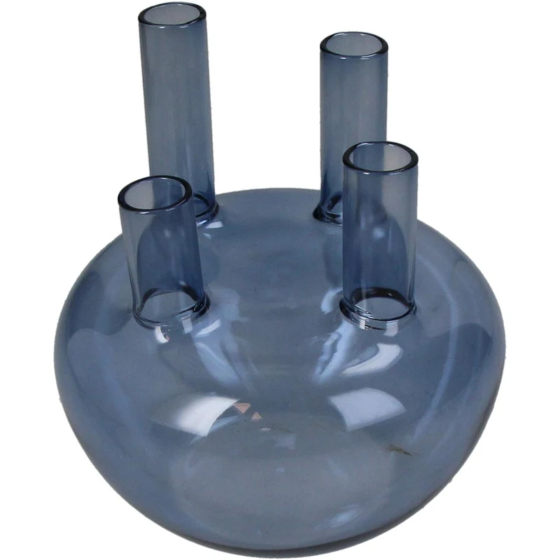 Vase Glass Blue 15x15x17cm