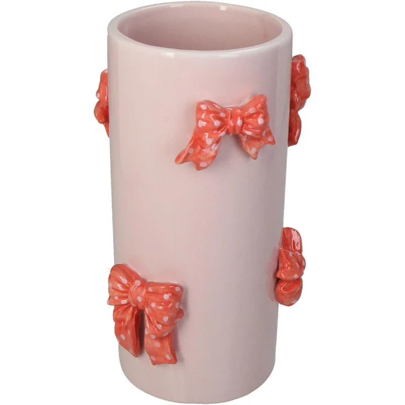 Vase Bow Dolomite Pink 13x13x22.5cm