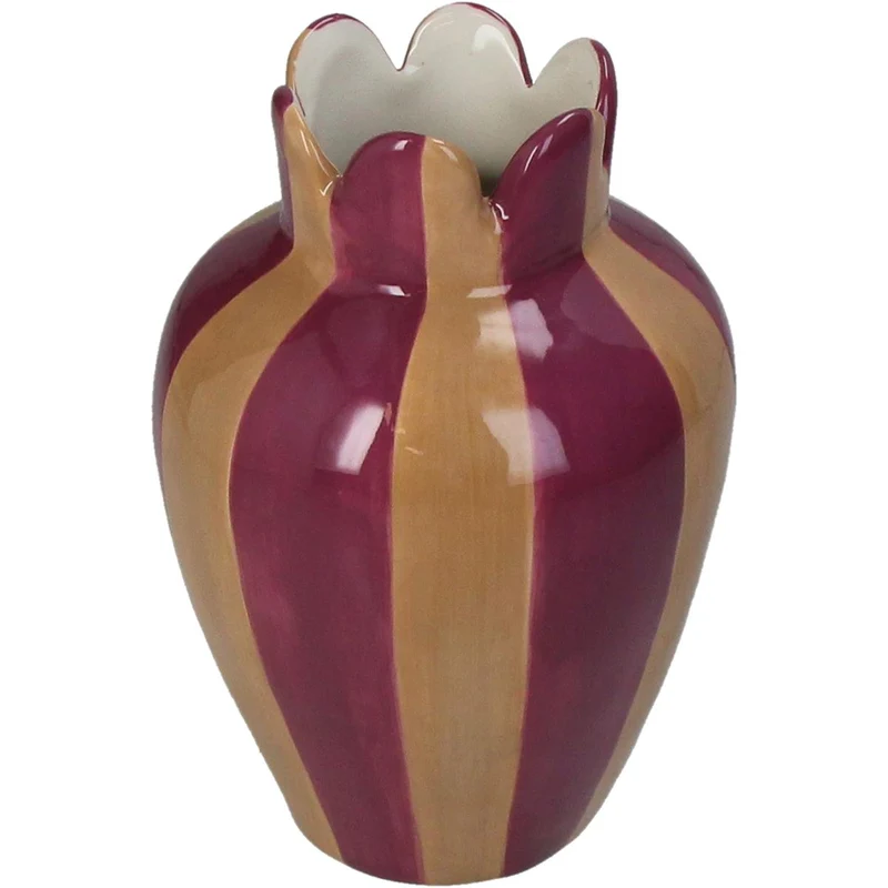 Vase Stripes Stoneware Multi 10.8x10.8x16.4cm