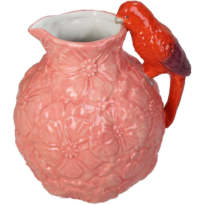 Vase Bird Stoneware Pink 18x15.7x20.7cm