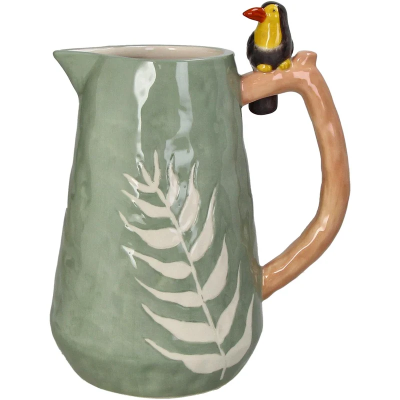 Vase Bird Stoneware Green 18.5x12.5x22.2cm