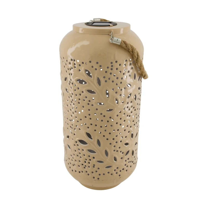 Lantern solar metal 19x19x40cm Taupe