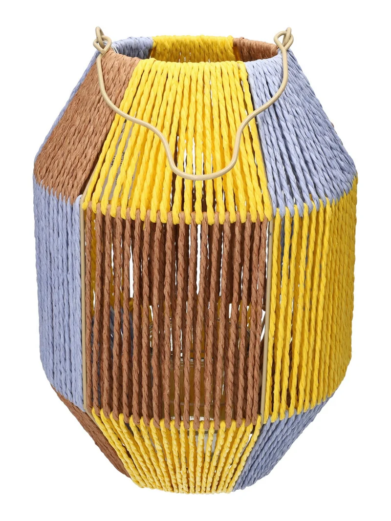 Lantern Lucera d25xh34cm ochre/lilac