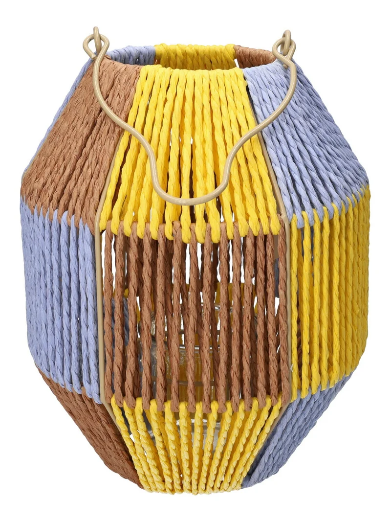 Lantern Lucera d20xh24.5cm ochre/lilac