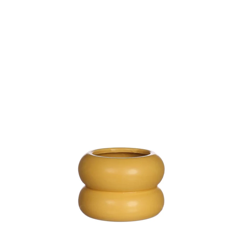 Chubby bloempot Ø9 x h.6,4 cm mosterd