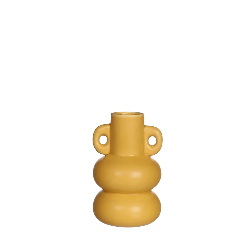 Chubby vaas - kaarsenhouder Ø7,6xh12cm mosterd