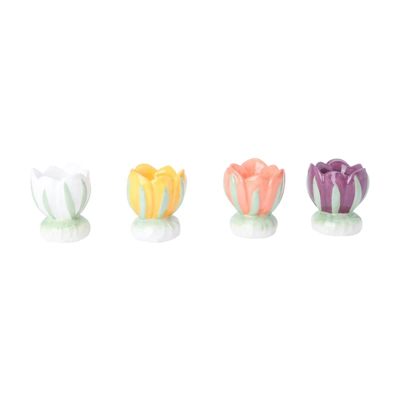 Candle Holder Tulip 4 assorted D7 H8cm