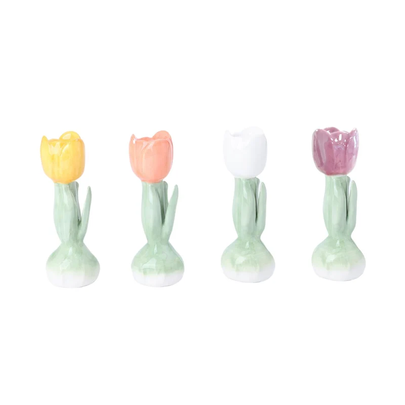 Candle Holder Tulip 4 assorted D5 H15cm