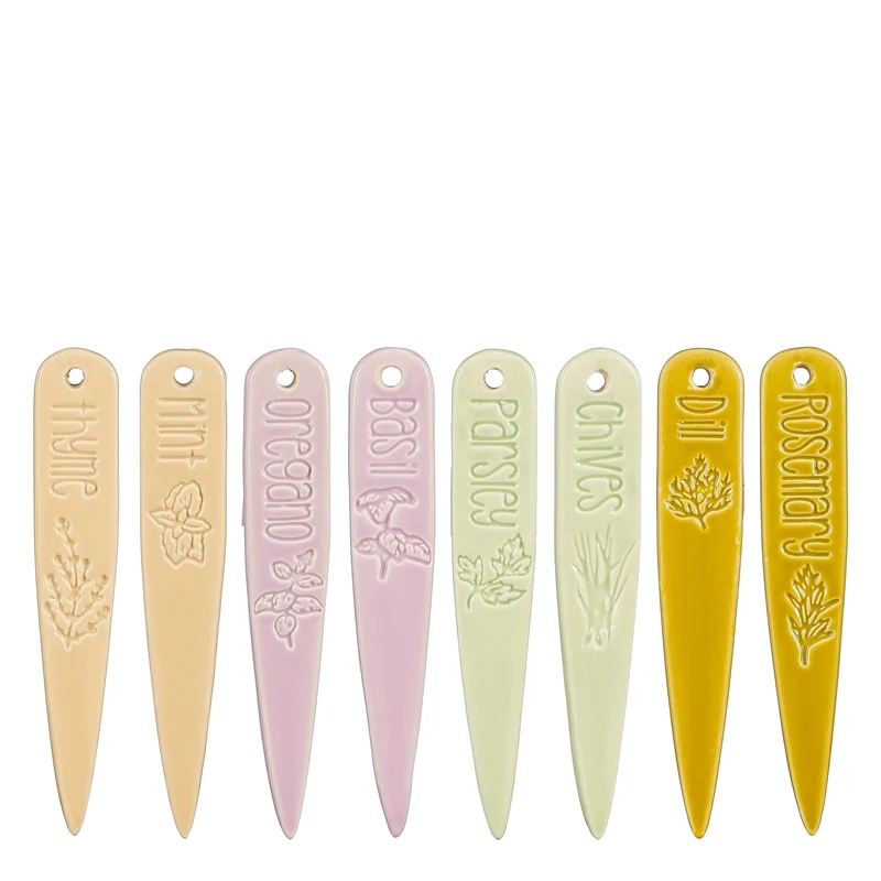 Tuinsteker kruiden lila beige l.groen oker 8 stuks - l2xb0,5