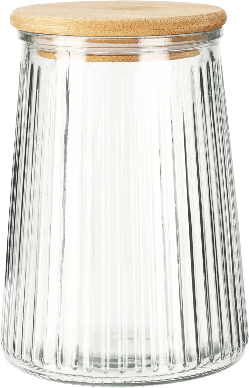 VOORRAADPOT GLAS 1000ML DEKSEL D11 H16CM HELDER