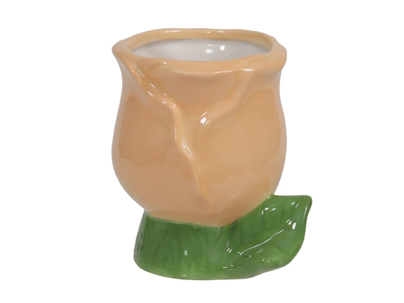 pc. 1 dolomite tulip flowerpot orange 8.5x10 cm