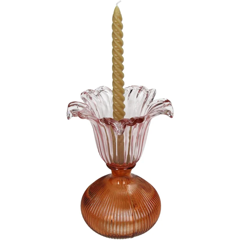 Vase Glass Multi 16x16x23cm Pink-Orange