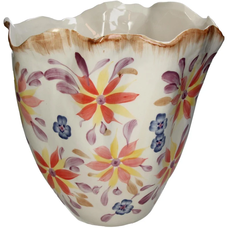 Vase Flowers Fine Earthenware Multi 28.5x27x28cm