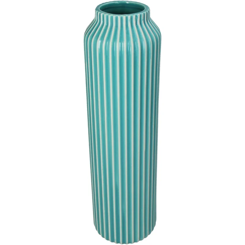 Vase Stoneware Turquoise 10.5x10.5x35.5cm