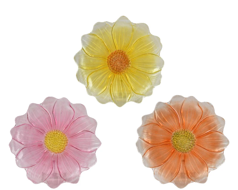 Ontbijtbord glas 3 kleur assortie dia23cm x H.2.5cm