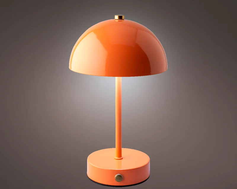 LED oplaadbare lamp metaal binnen terra/warm wit d15 H25cm