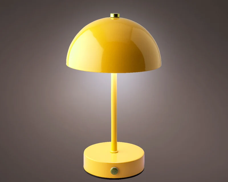 LED oplaadbare lamp metaal binnen geel/warm wit d15 H25cm