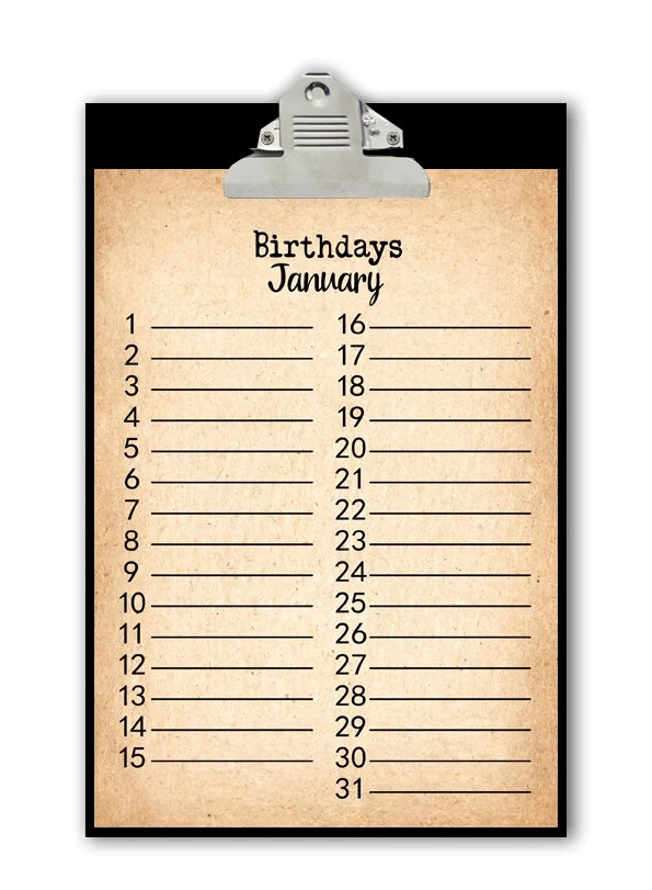 Calendar Metal 18x25cm