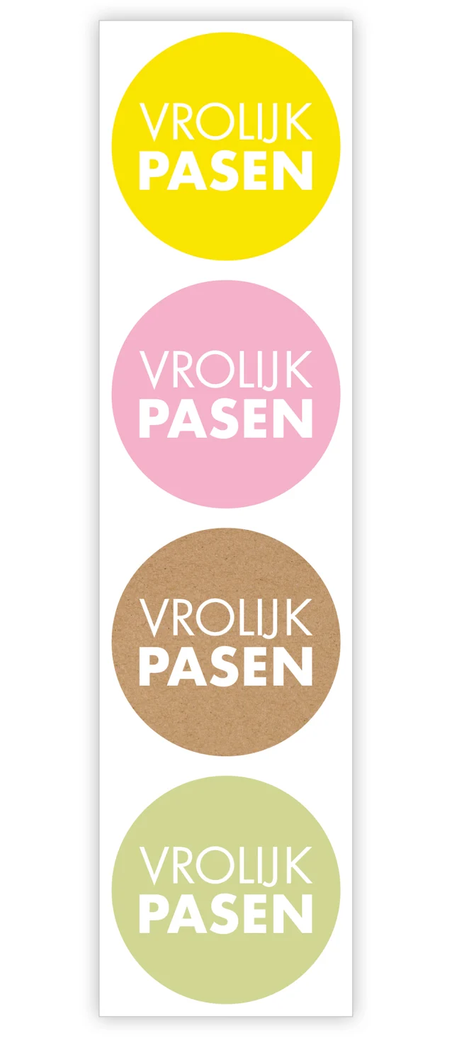 Rol 500 etiketten '' Vrolijk Pasen'' Ø35mm Combi