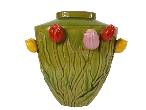 Vaas Tulip Keramiek 37x27x40cm Groen